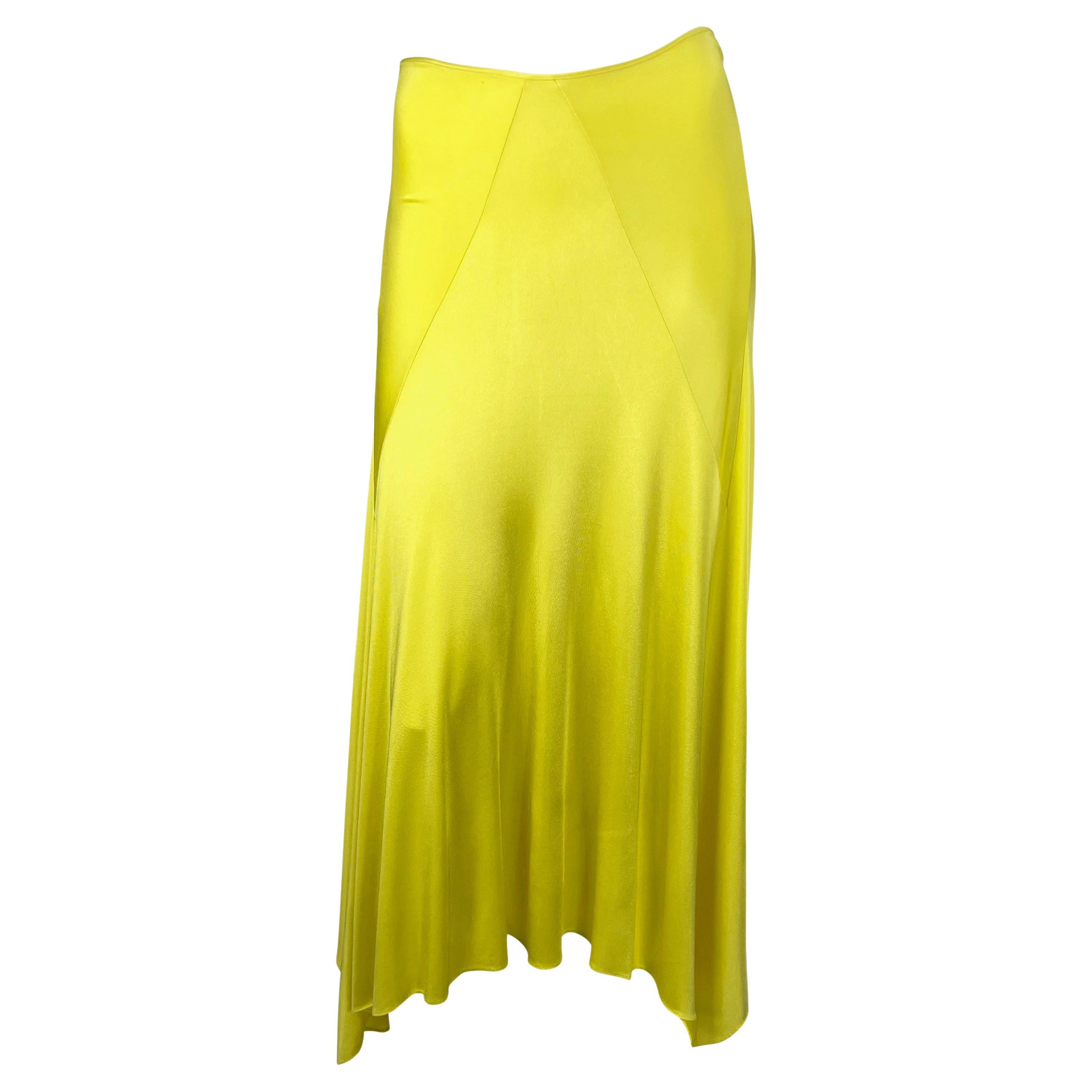 S/S 2004 Yves Saint Laurent by Tom Ford Canary Yellow Stretch Maxi Skirt