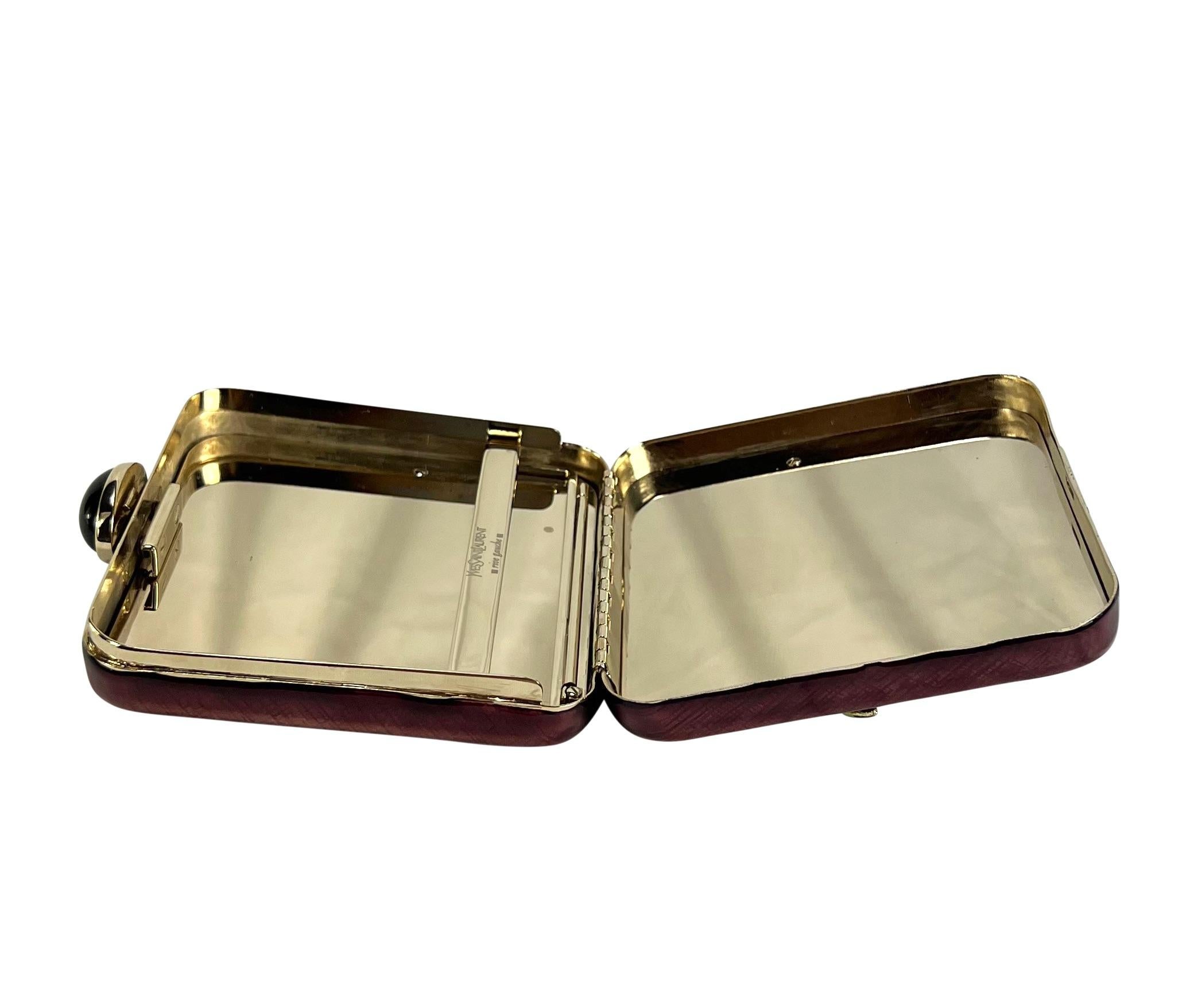S/S 2004 Yves Saint Laurent by Tom Ford Enamel Floral Rhinestone Mini Clutch In Good Condition For Sale In West Hollywood, CA