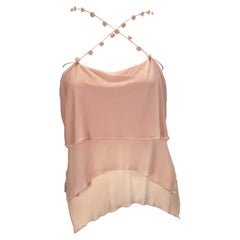 S/S 2004 Yves Saint Laurent by Tom Ford Pink Tiered Button Crop Top