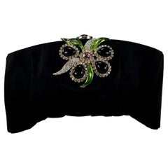 F/S 2004 Yves Saint Laurent by Tom Ford Clutch aus Seiden-Satin mit Strass und Blumenmuster