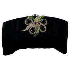 F/S 2004 Yves Saint Laurent by Tom Ford Clutch aus Seiden-Satin mit Strass und Blumenmuster