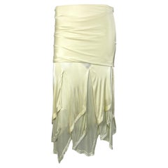 S/S 2004 Yves Saint Laurent by Tom Ford Runway Off-White Stretch Ruffle Skirt
