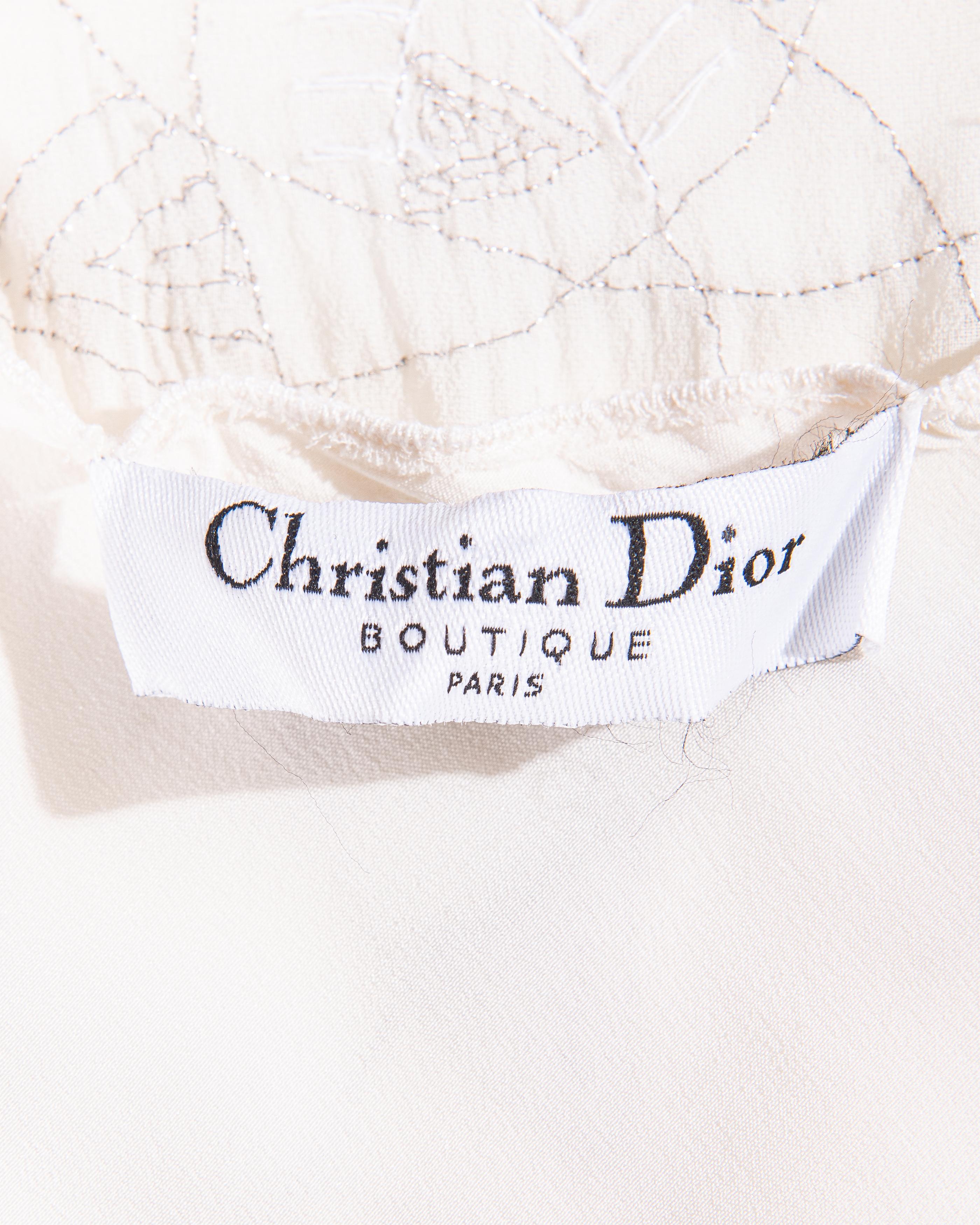 S/S 2005 Christian Dior by Galliano Ecru Geometric Embellished Bias Cut Gown 5
