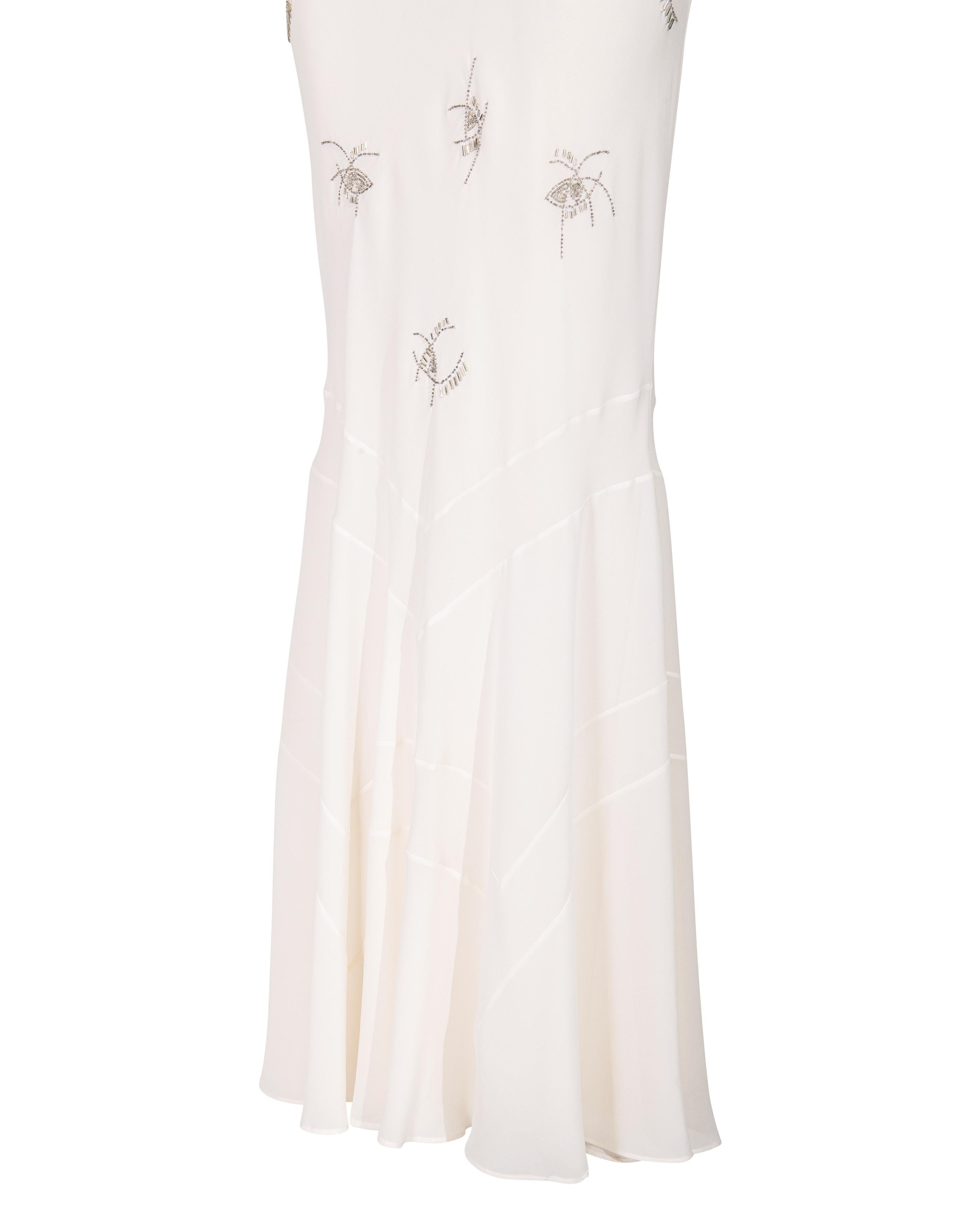 S/S 2005 Christian Dior by Galliano Ecru Geometric Embellished Bias Cut Gown 2