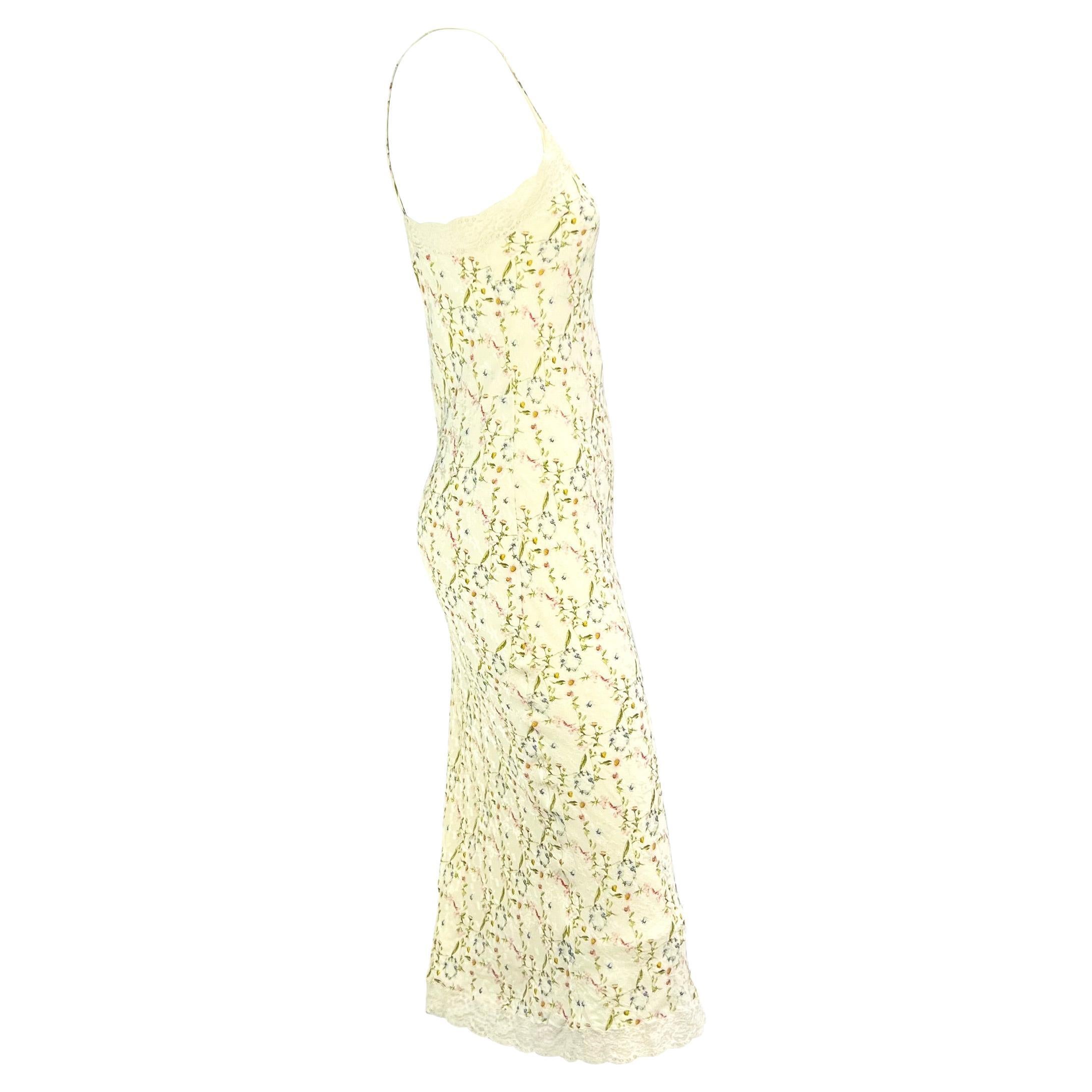 S/S 2005 Christian Dior by John Galliano Floral Diorissimo Lace Slip Dress 2