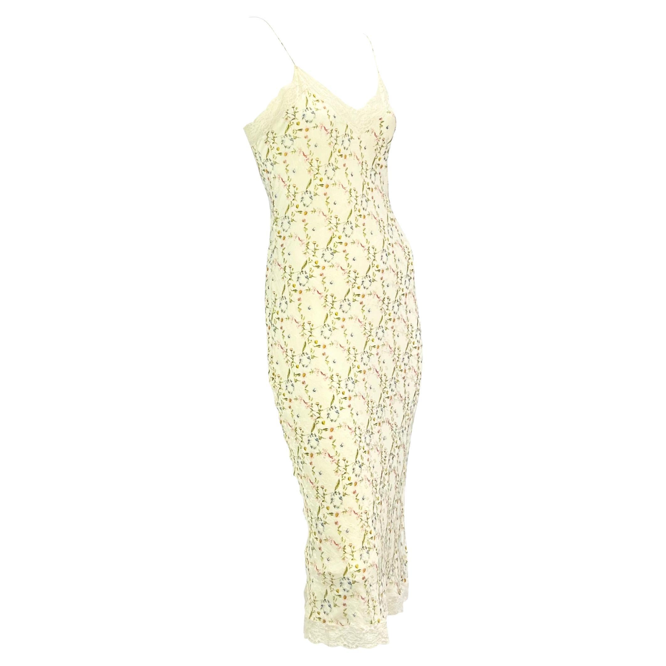 S/S 2005 Christian Dior by John Galliano Floral Diorissimo Lace Slip Dress 3