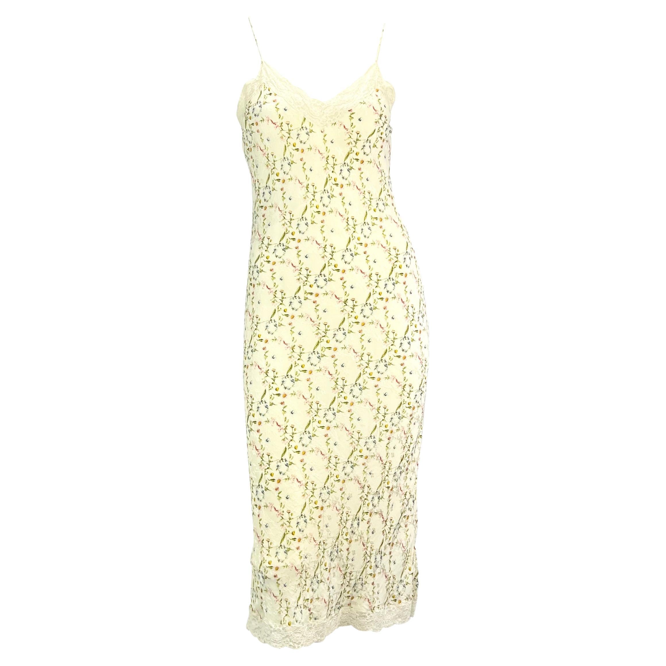 S/S 2005 Christian Dior by John Galliano Floral Diorissimo Lace Slip Dress