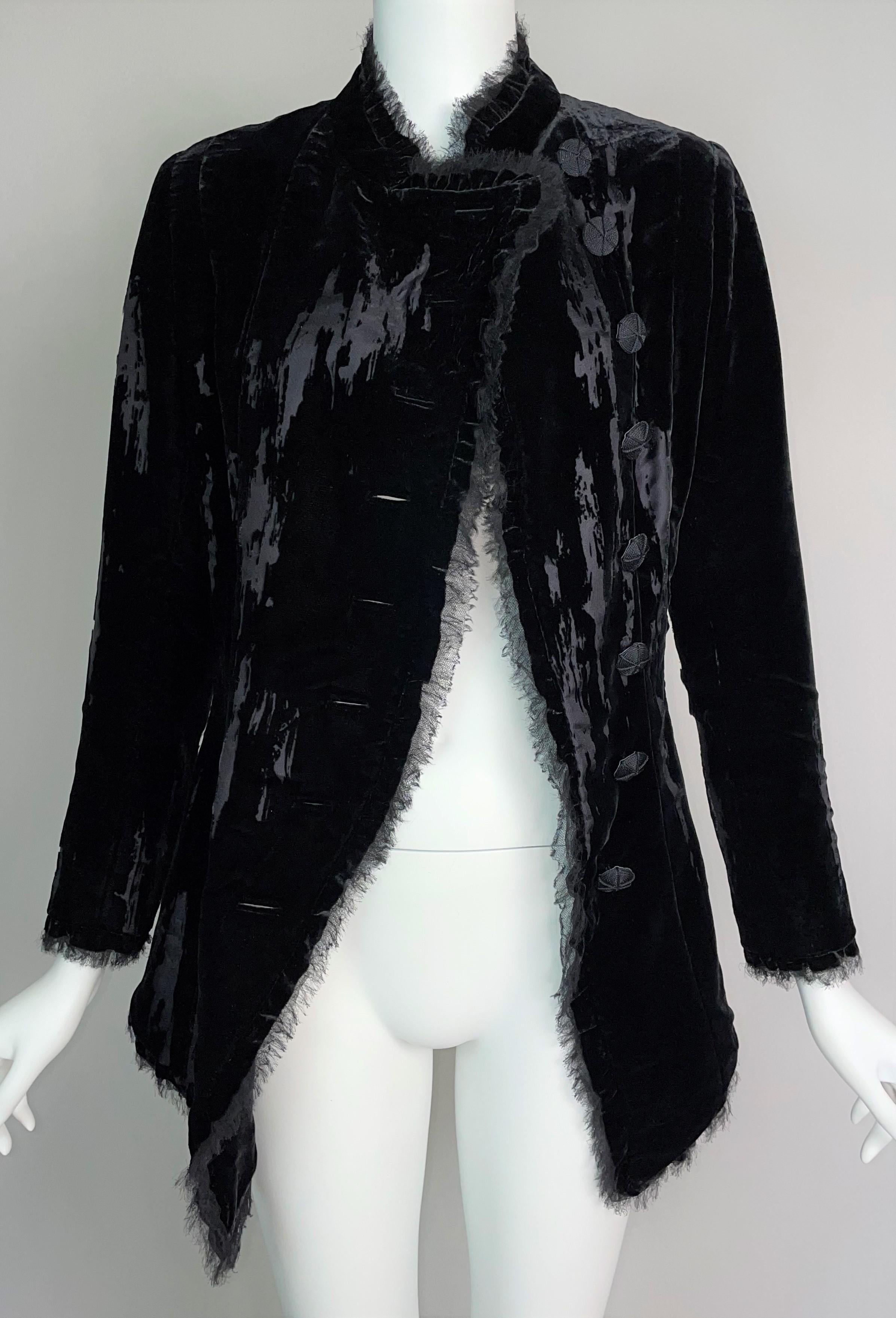 S/S 2005 Christian Dior by John Galliano Haute Couture Black Velvet Jacket In Excellent Condition In Yukon, OK