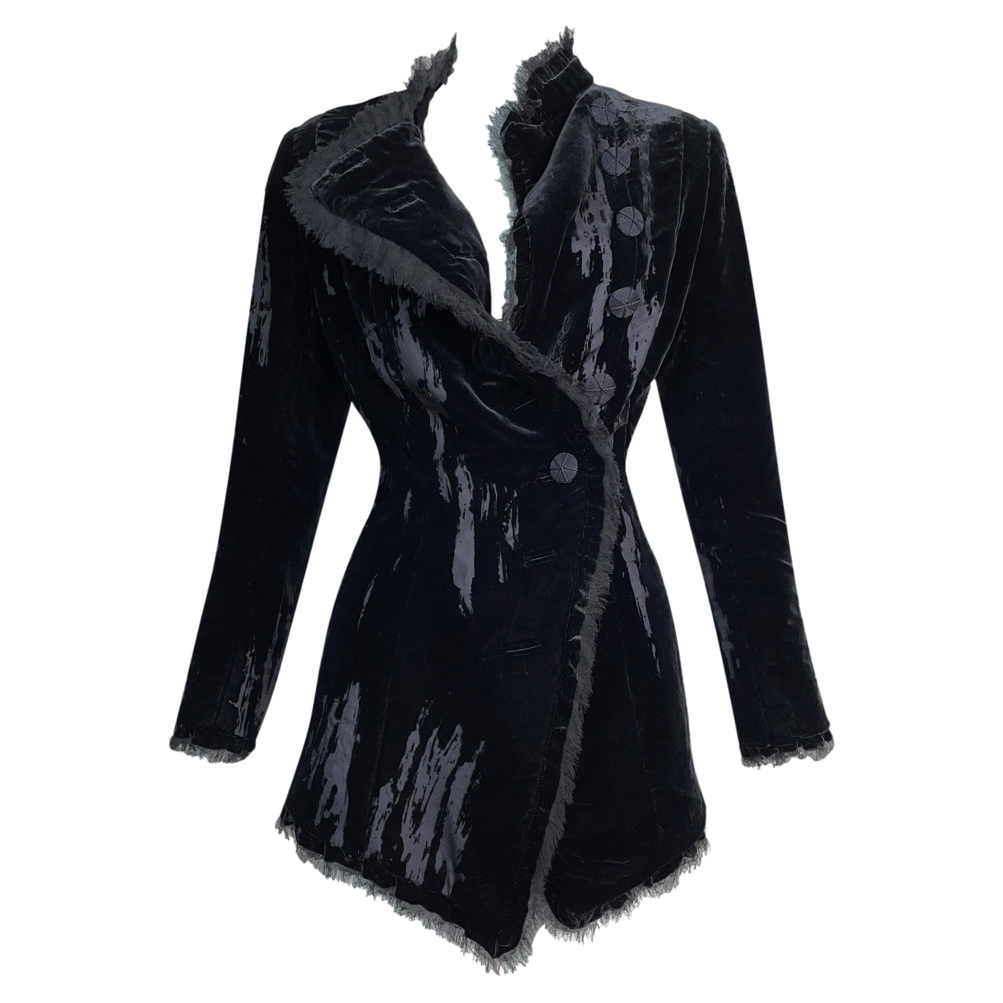 S/S 2005 Christian Dior by John Galliano Haute Couture Black Velvet Jacket