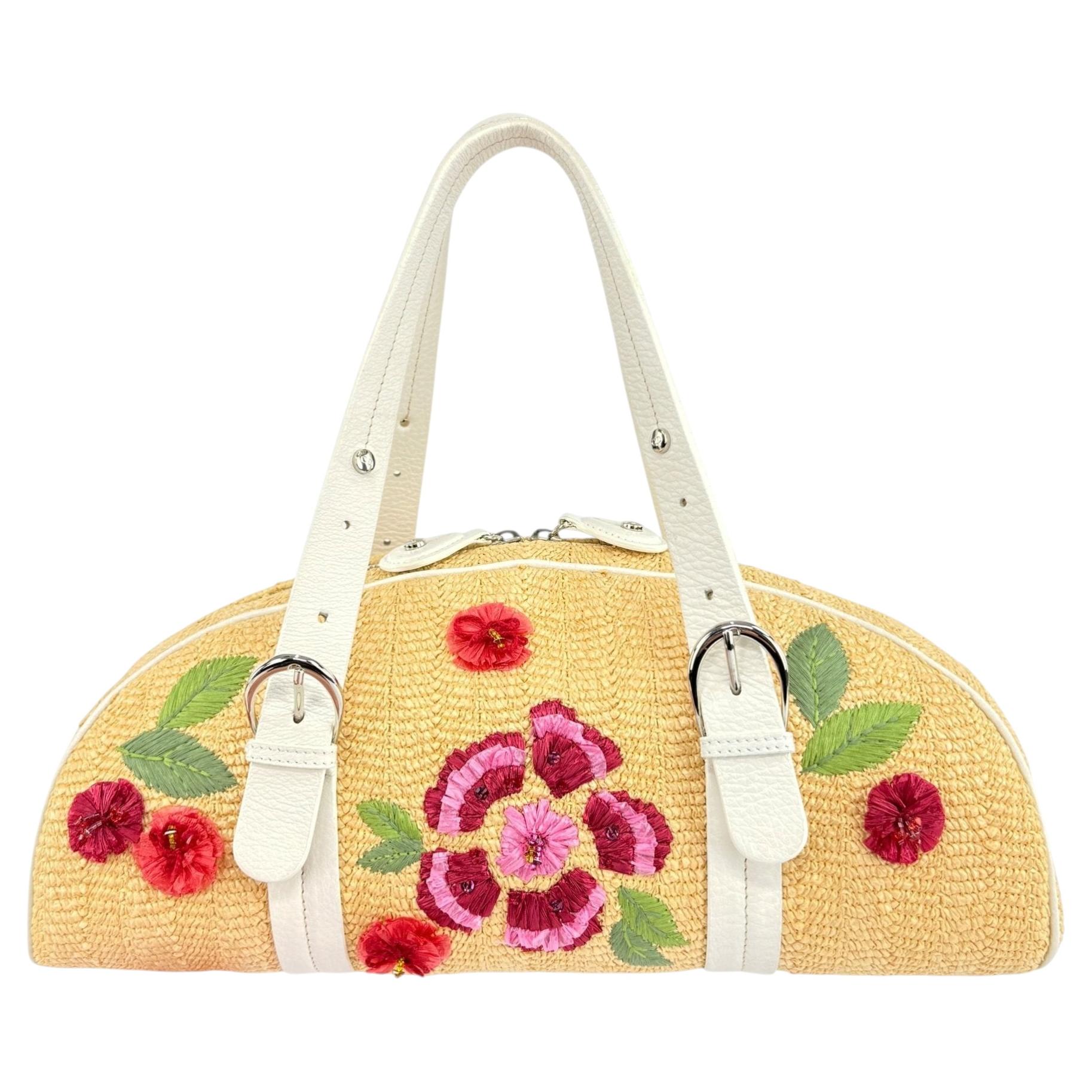 S/S 2005 Christian Dior by John Galliano Limited Edition Raffia Floral Bag