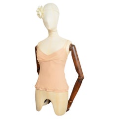 S/S 2005 Christian Dior by John Galliano Peach Nude Pure silk Camisole Vest Top