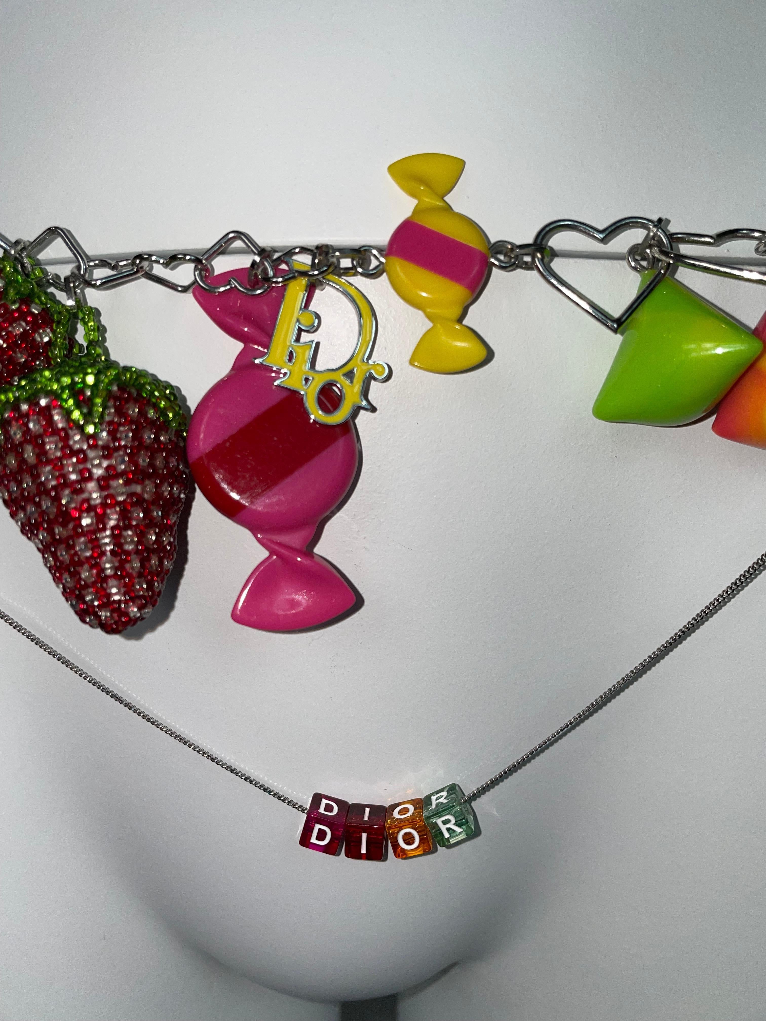 S S 2005 Christian Dior by John Galliano Runway Candy Strawberries Long Necklace