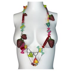 S/S 2005 Christian Dior by John Galliano Runway Candy Strawberries Long  Necklace For Sale at 1stDibs