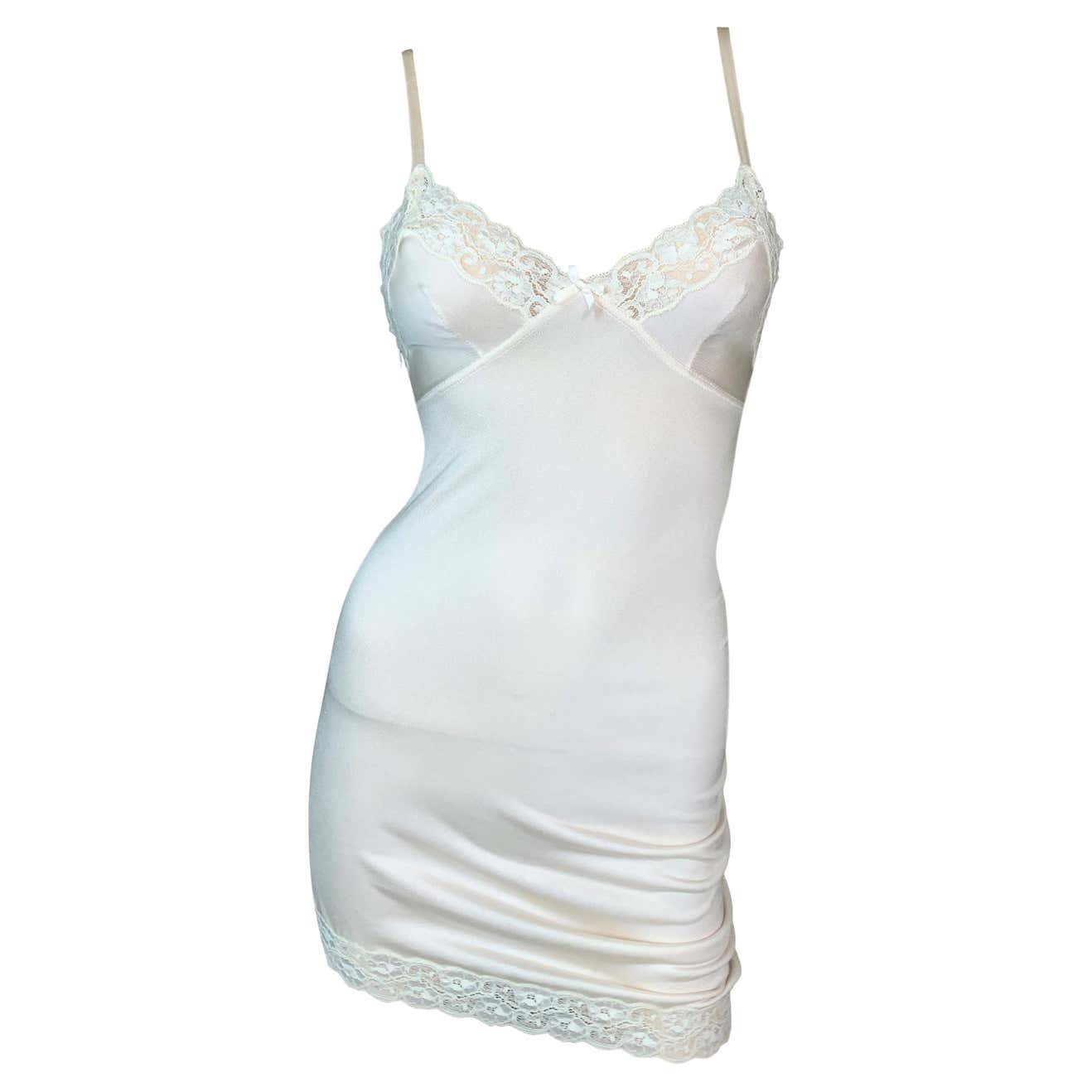 S/S 2005 Christian Dior by John Galliano Runway Ivory Ruched Slip Mini ...