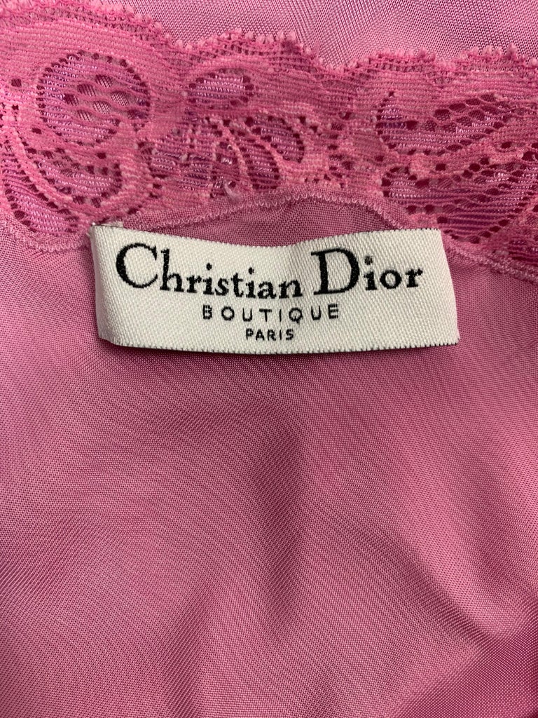 S/S 2005 Christian Dior John Galliano Sheer Pink Ruched Lace Mini Slip ...