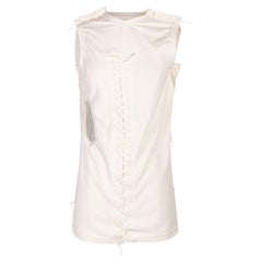 S/S 2005 Comme des Garcons White Tank Top with Saddle Stitch Details