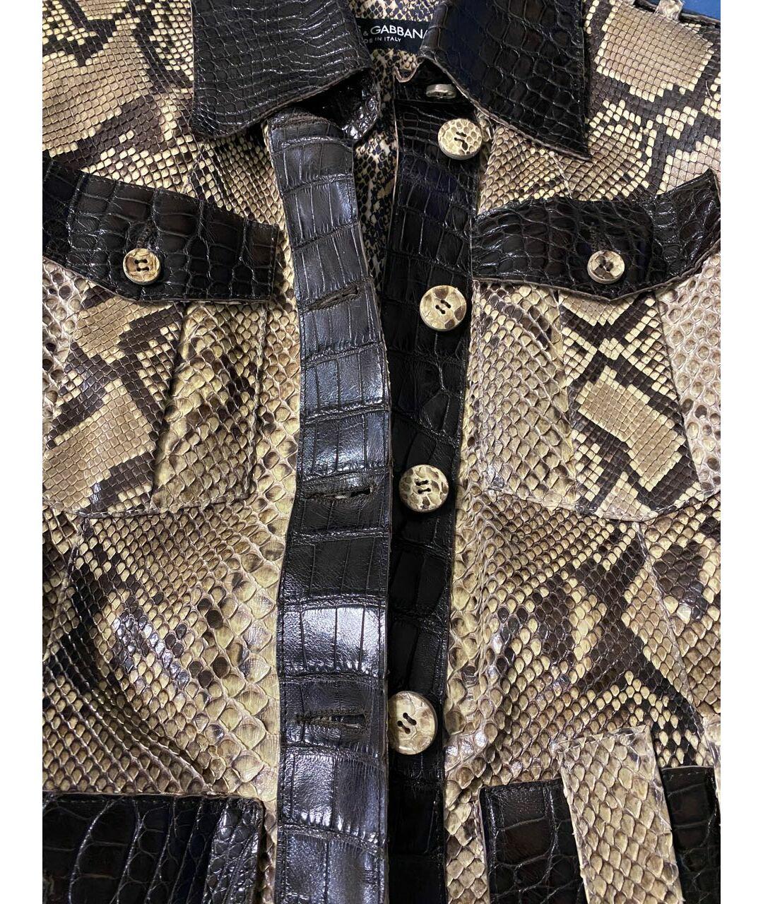 Black S/S 2005 Dolce & Gabbana python and alligator skin trench