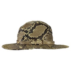 S/S 2005 Dolce & Gabbana Genuine Python Wide Brim Logo Buckle Hat