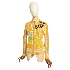 S/S 2005 Donatella Versace Barroco Rococó Caos Couture Camisa de seda