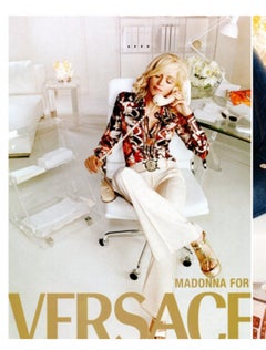 S/S 2005 Donatella Versace Camisa Marrón Seda Concha Marina Rococó Estampado Barroco