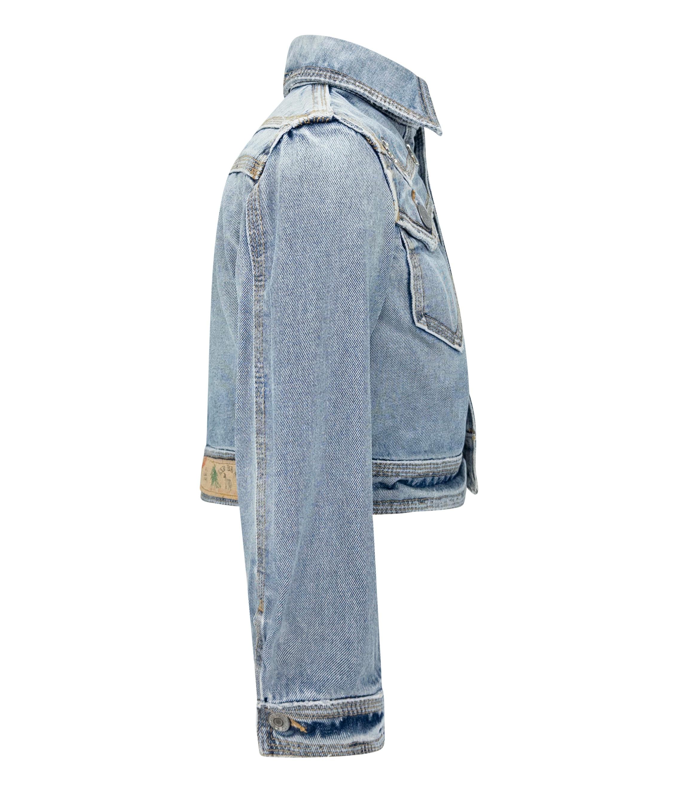 S/S 2005 Dsquared2 Marijuana Leaf Stoner Distressed Denim Cropped Jacket en vente 2