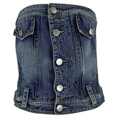 S/S 2005 Dsquared2 Runway Denim Blue Jeans Strapless Corset Boned Top