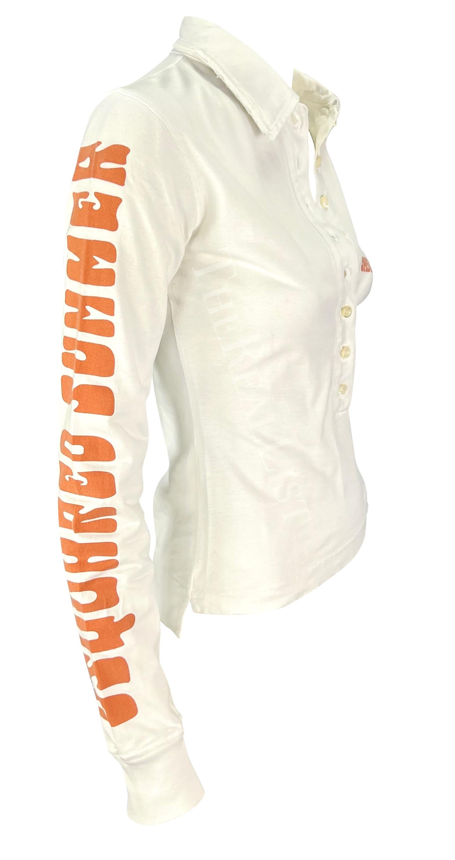 S/S 2005 Dsquared2  'Stoner' Marijuana Smoking White Distressed Rugby Polo Top  For Sale 1