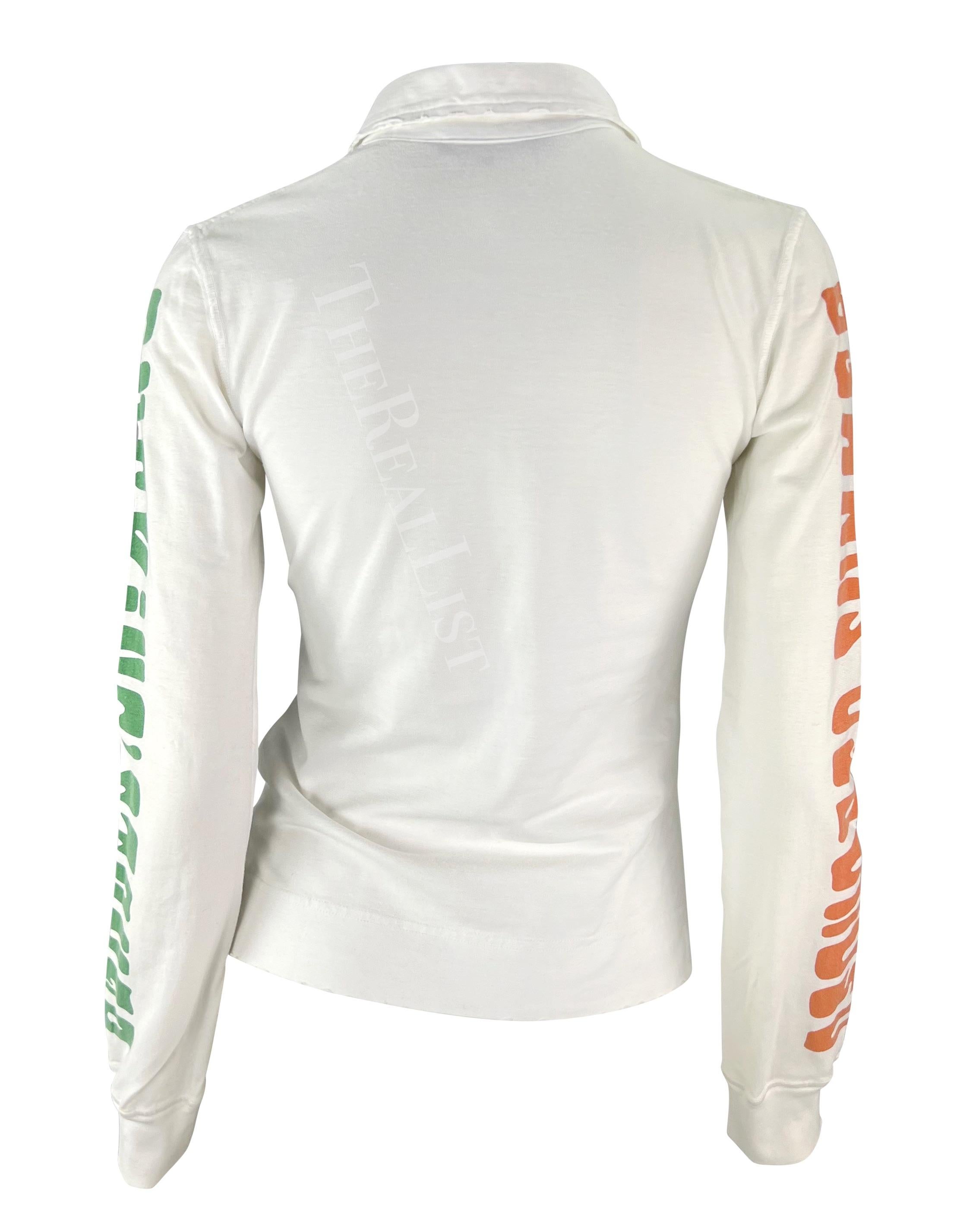S/S 2005 Dsquared2  'Stoner' Marijuana Smoking White Distressed Rugby Polo Top  For Sale 3