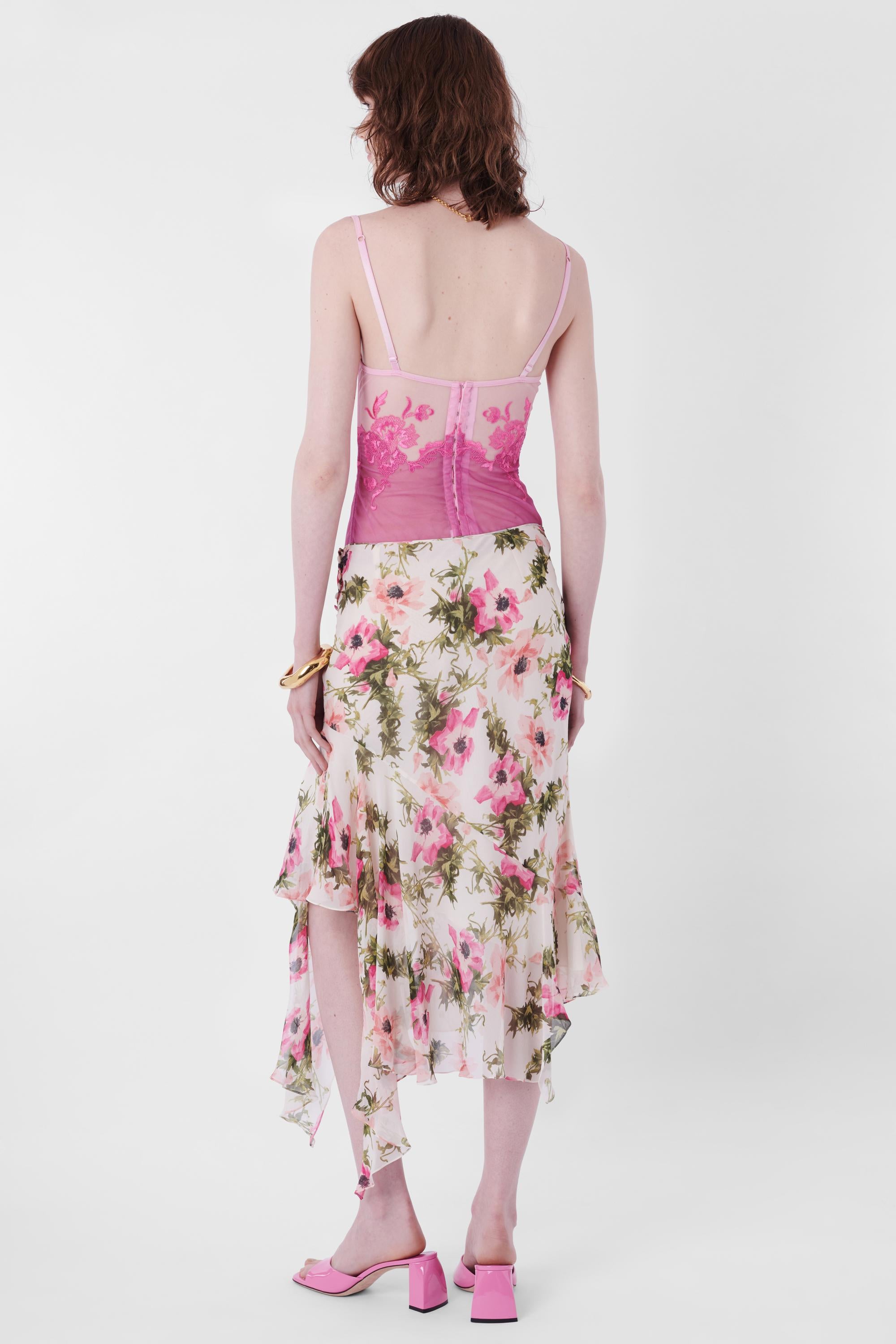 S/S 2005 Floral Silk Skirt In Excellent Condition For Sale In London, GB