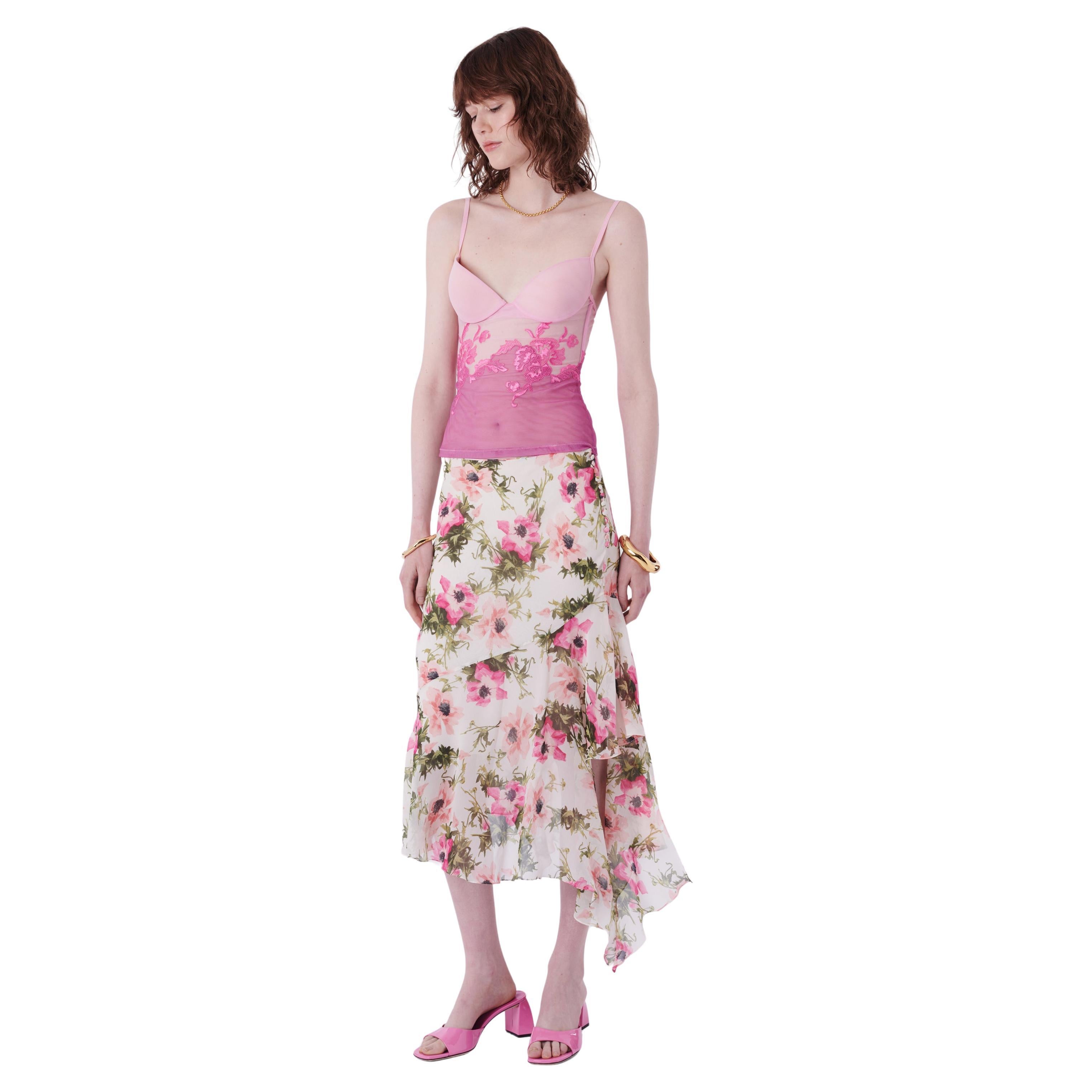 S/S 2005 Floral Silk Skirt For Sale