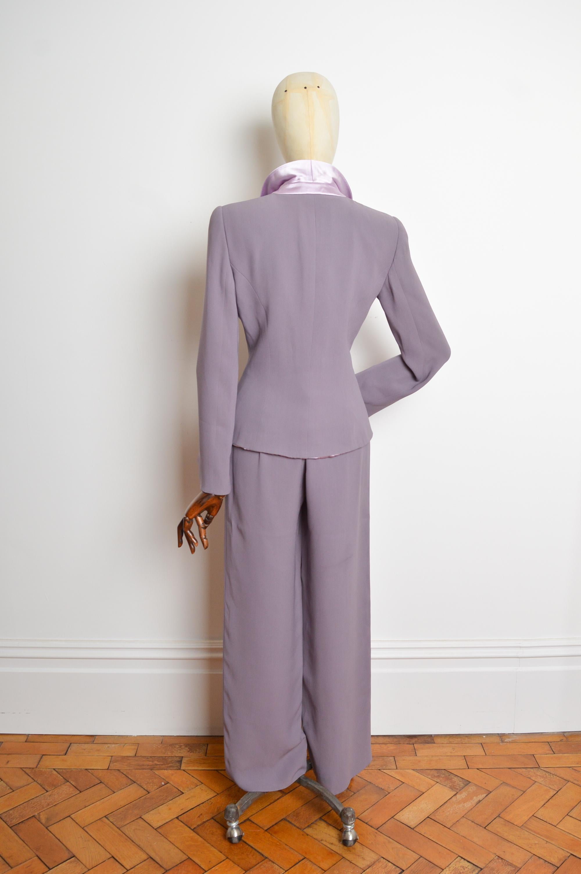 P/E 2005 Giorgio Armani Blazer lilla e viola in raso Giacca e pantaloni da abito in vendita 5