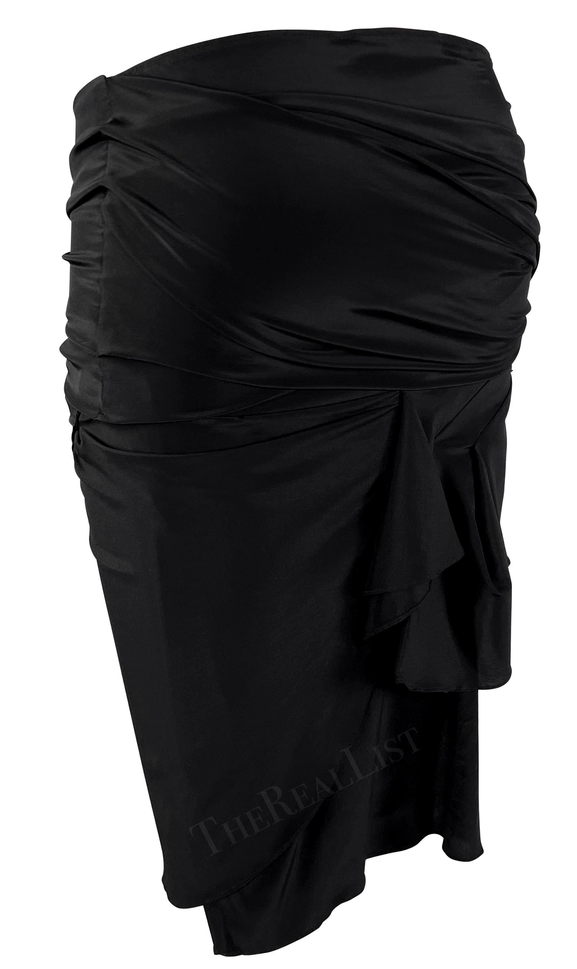 S/S 2005 Gucci Bandage Wrap Asymmetric  Bodycon Stretch Black Skirt In Excellent Condition For Sale In West Hollywood, CA