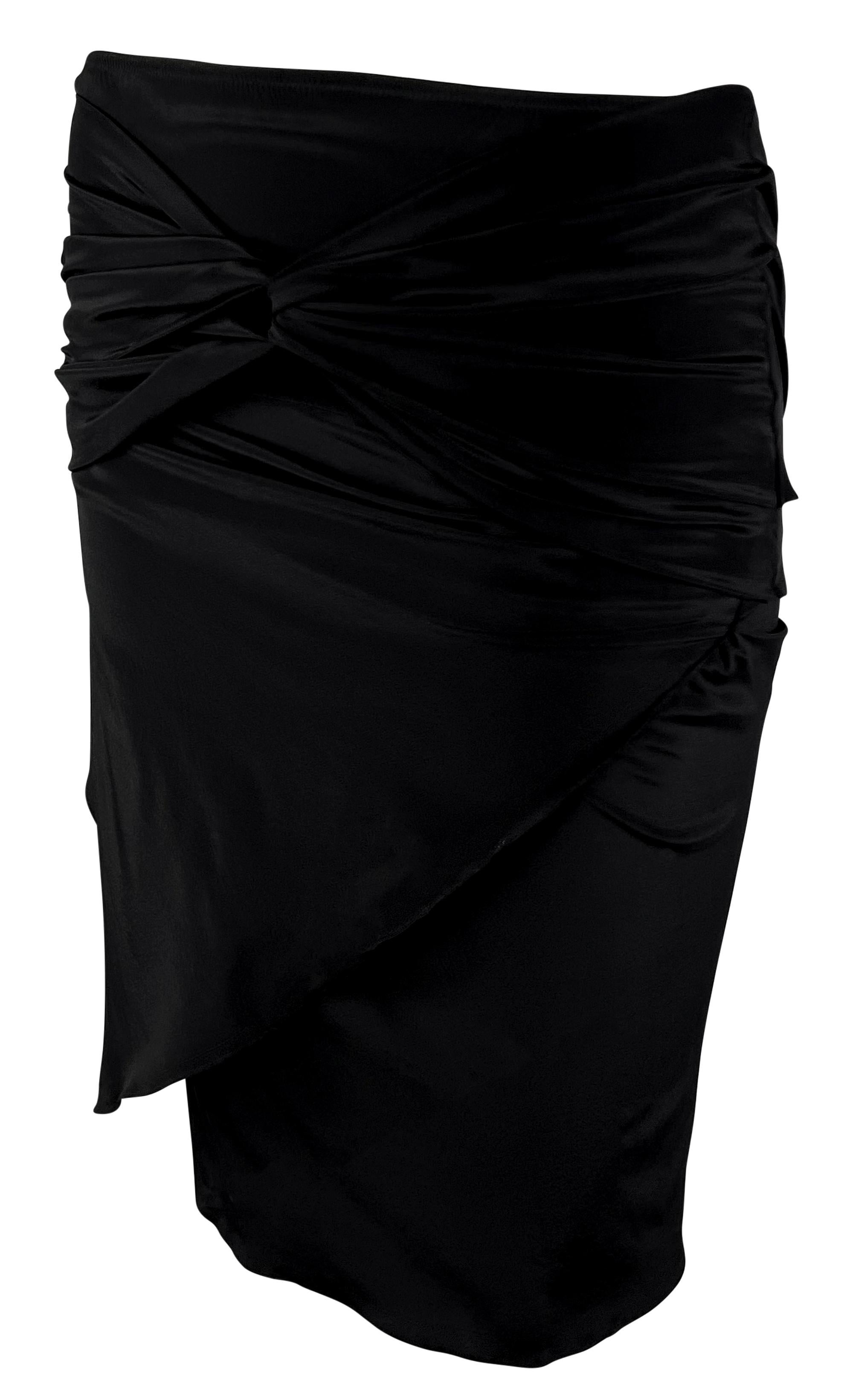 S/S 2005 Gucci Bandage Wrap Asymmetric  Bodycon Stretch Black Skirt For Sale 1