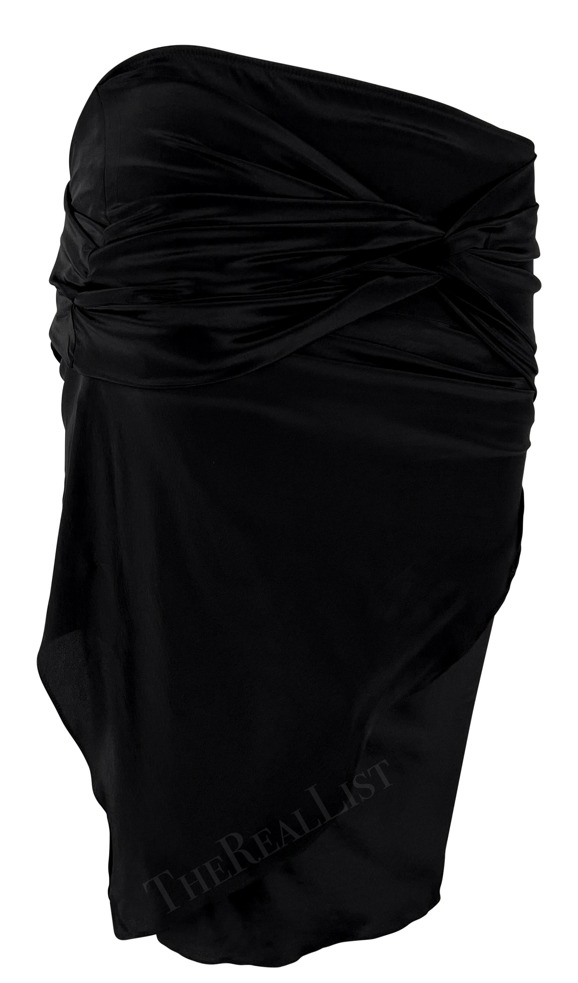 S/S 2005 Gucci Bandage Wrap Asymmetric  Bodycon Stretch Black Skirt For Sale 3