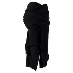 S/S 2005 Gucci Bandage Wrap Asymmetric  Bodycon Stretch Black Skirt