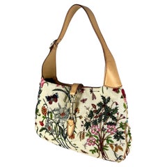 S/S 2005 Gucci Beaded Embroidered Sequin Flora Medium Jackie Shoulder Bag