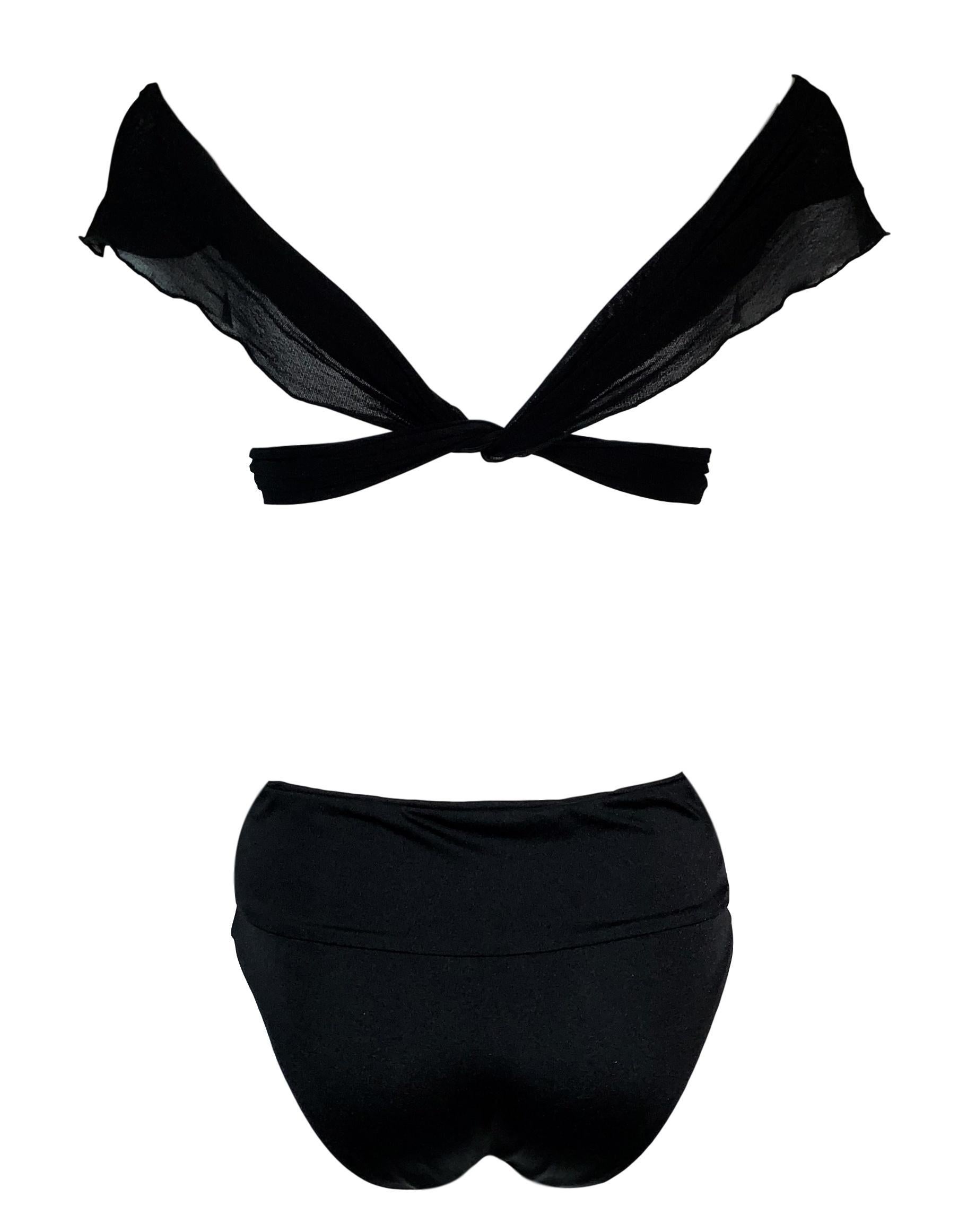 S/S 2005 Gucci Black Cut-Out Tie-Up Swimsuit Bodysuit In Good Condition In Yukon, OK