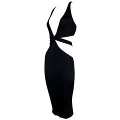 S/S 2005 Gucci Black Wrap Cut-Out Ultra Low Wiggle Dress