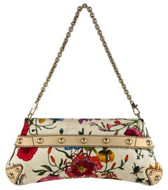 2005 S/S Gucci by Frida Giannini Flora Medium Horsebit Convertible Clutch