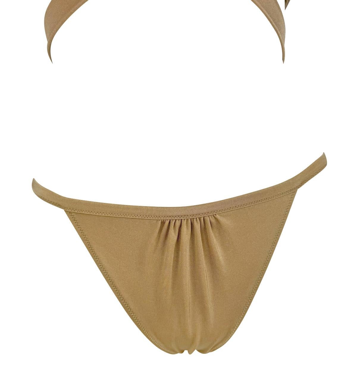 S/S 2005 Gucci Light Tan Halter Body Strap Bikini Swim Set For Sale 3
