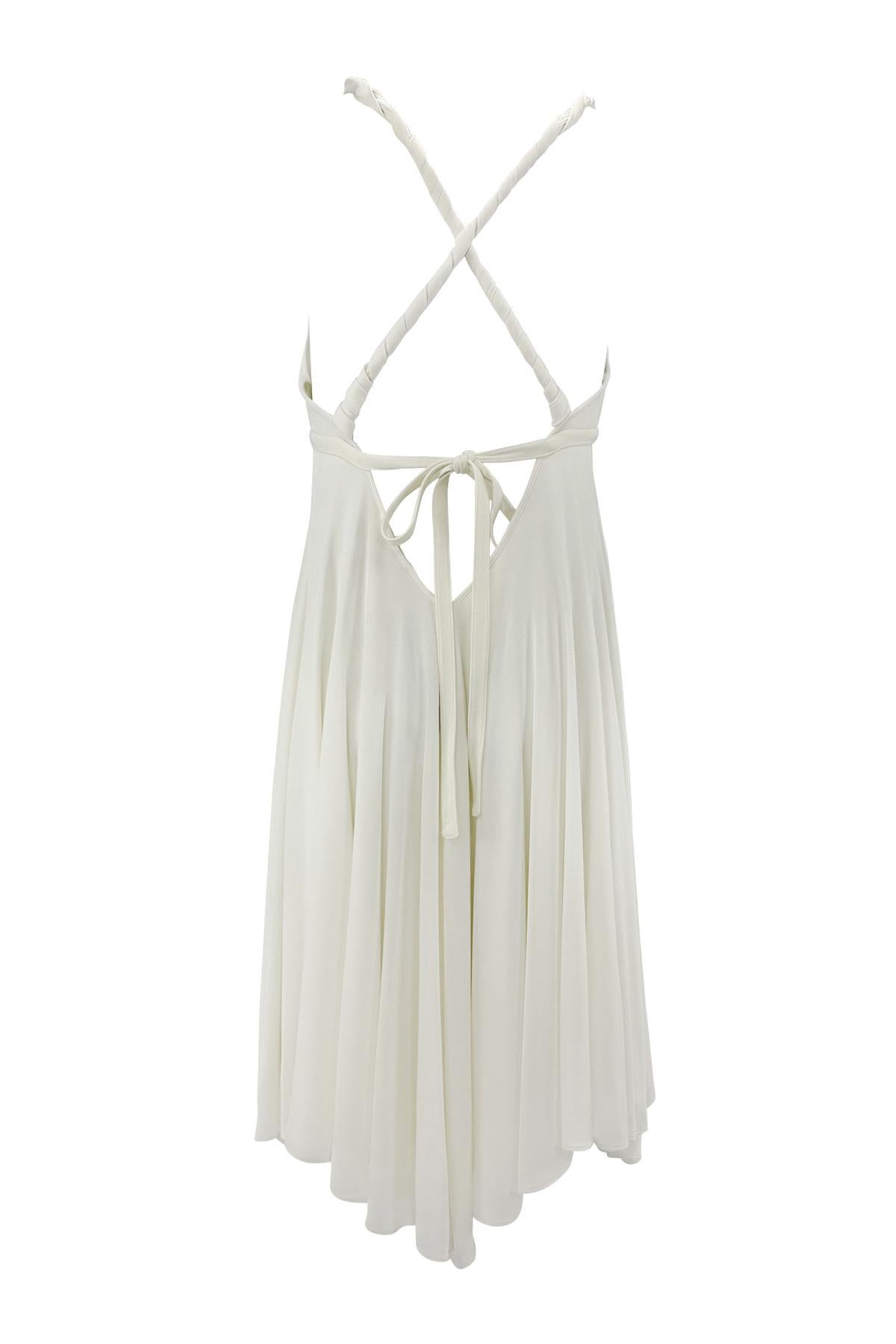 S/S 2005 Michael Kors Runway Plunging White Flare Mini Dress For Sale 6