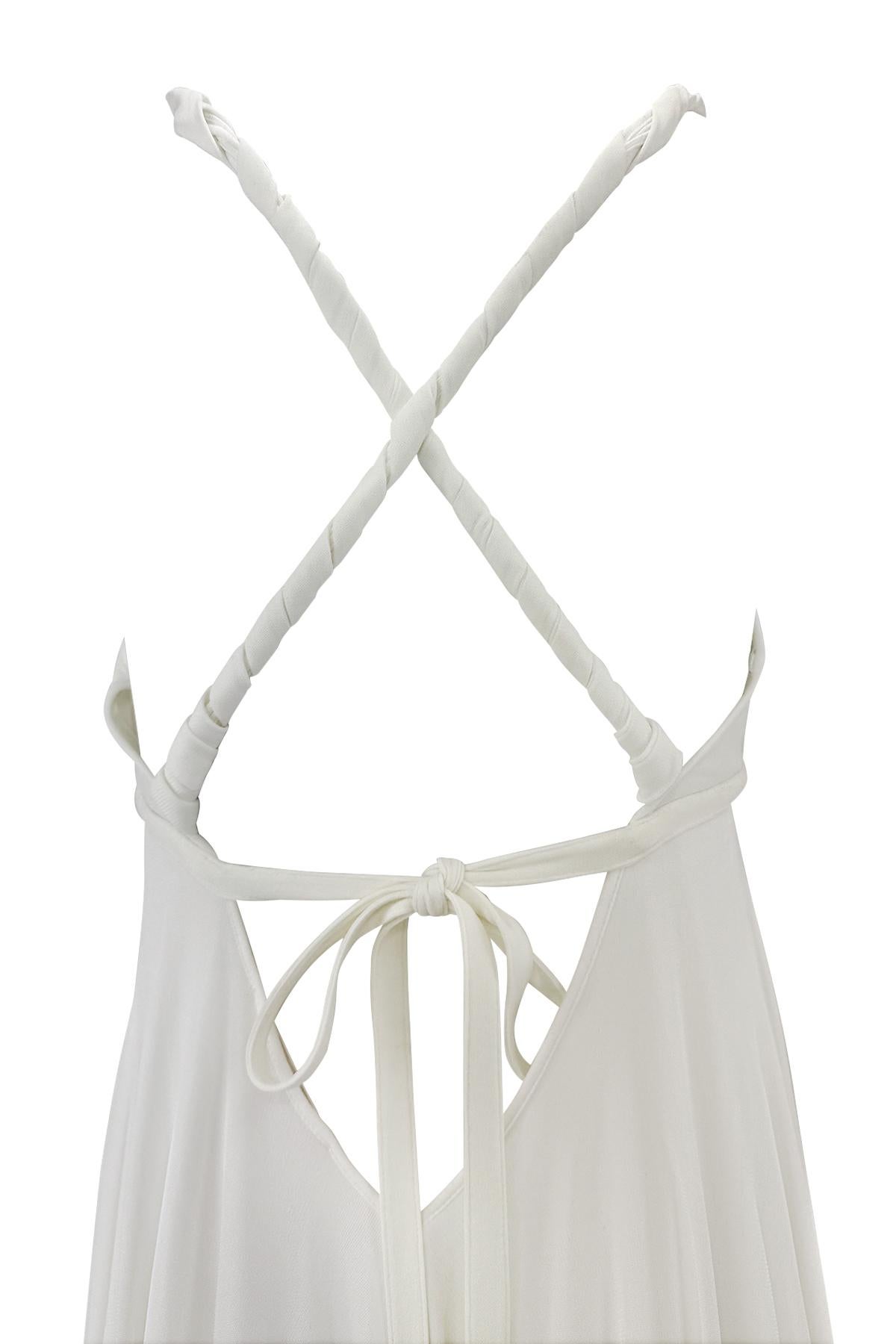 S/S 2005 Michael Kors Runway Plunging White Flare Mini Dress For Sale 7