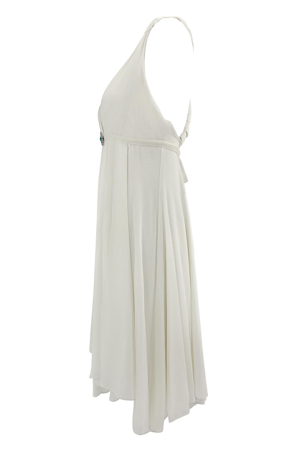 S/S 2005 Michael Kors Runway Plunging White Flare Mini Dress For Sale 8