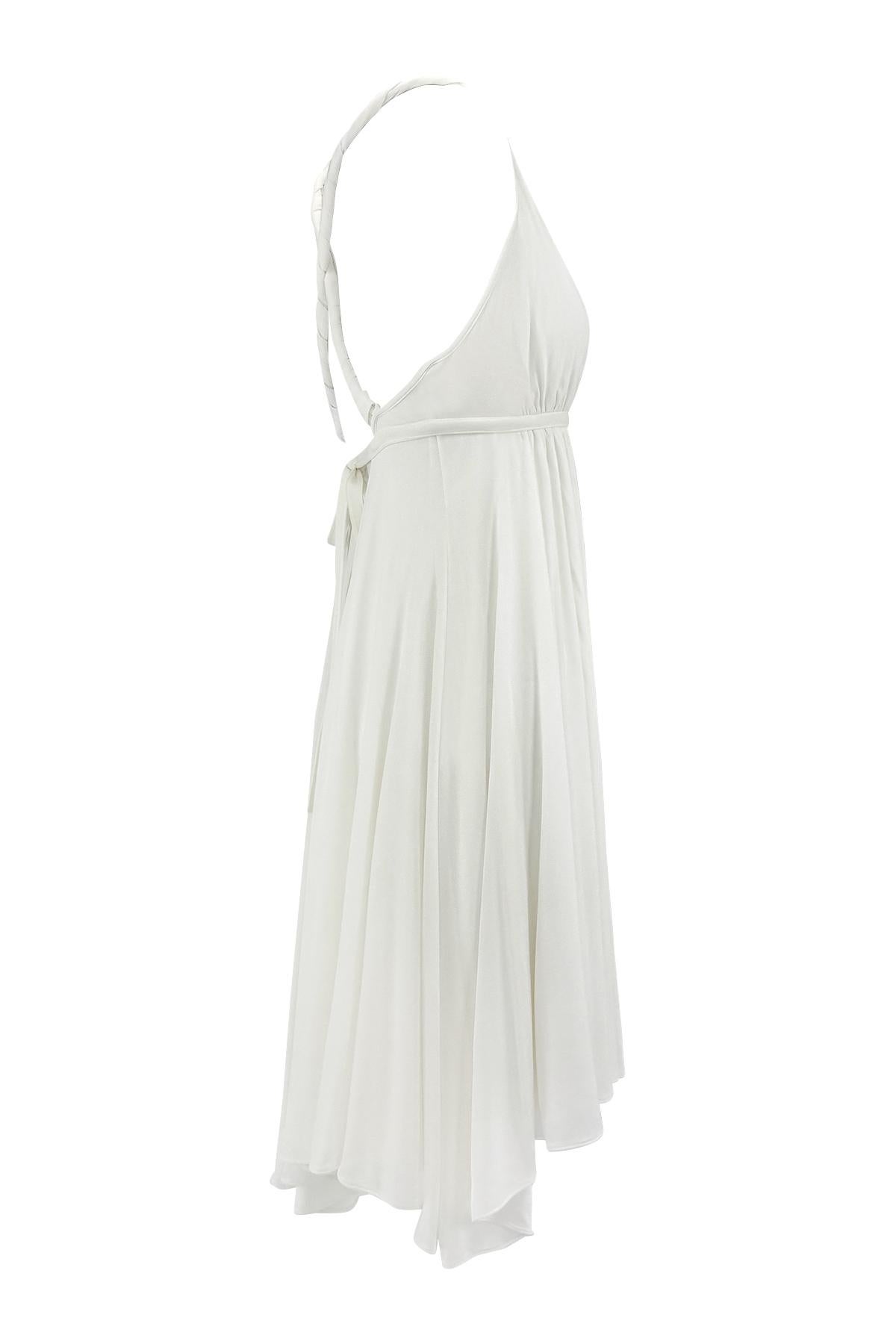 S/S 2005 Michael Kors Runway Plunging White Flare Mini Dress For Sale 4
