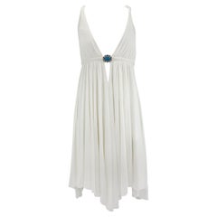 S/S 2005 Michael Kors Runway Plunging White Flare Mini Dress