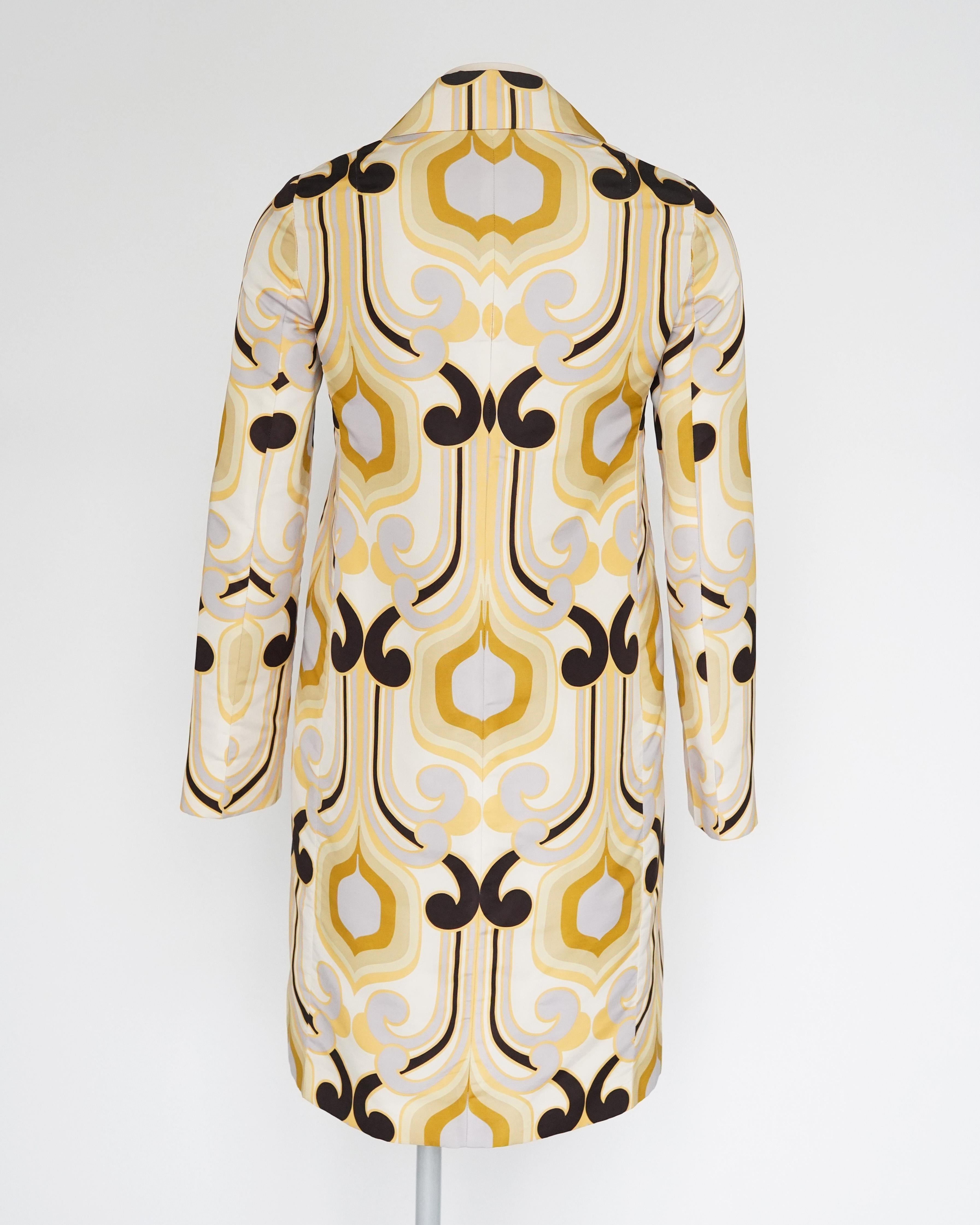 S/S 2005 Miu Miu Runway Geometric Print Silk Coat 5