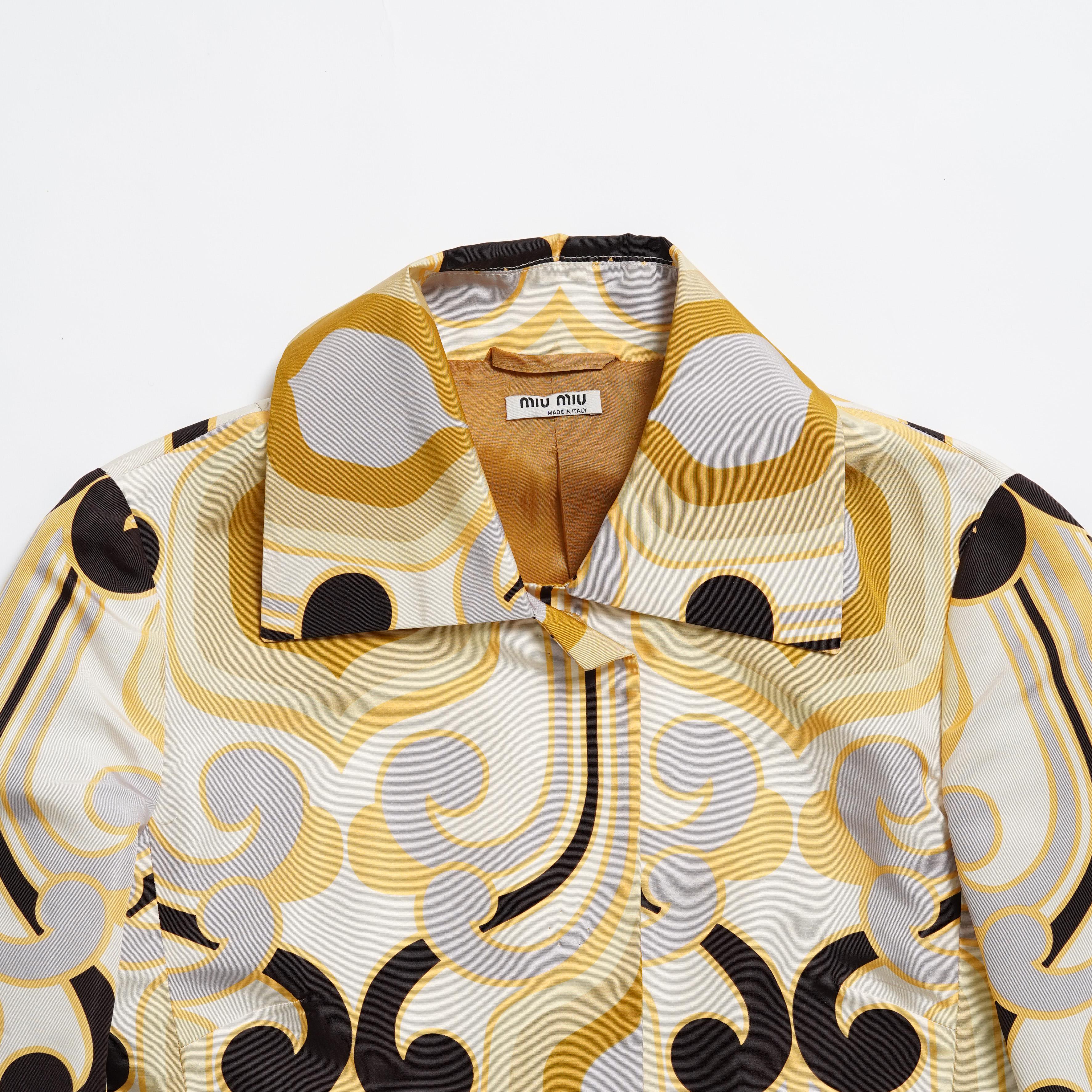 S/S 2005 Miu Miu Runway Geometric Print Silk Coat 6