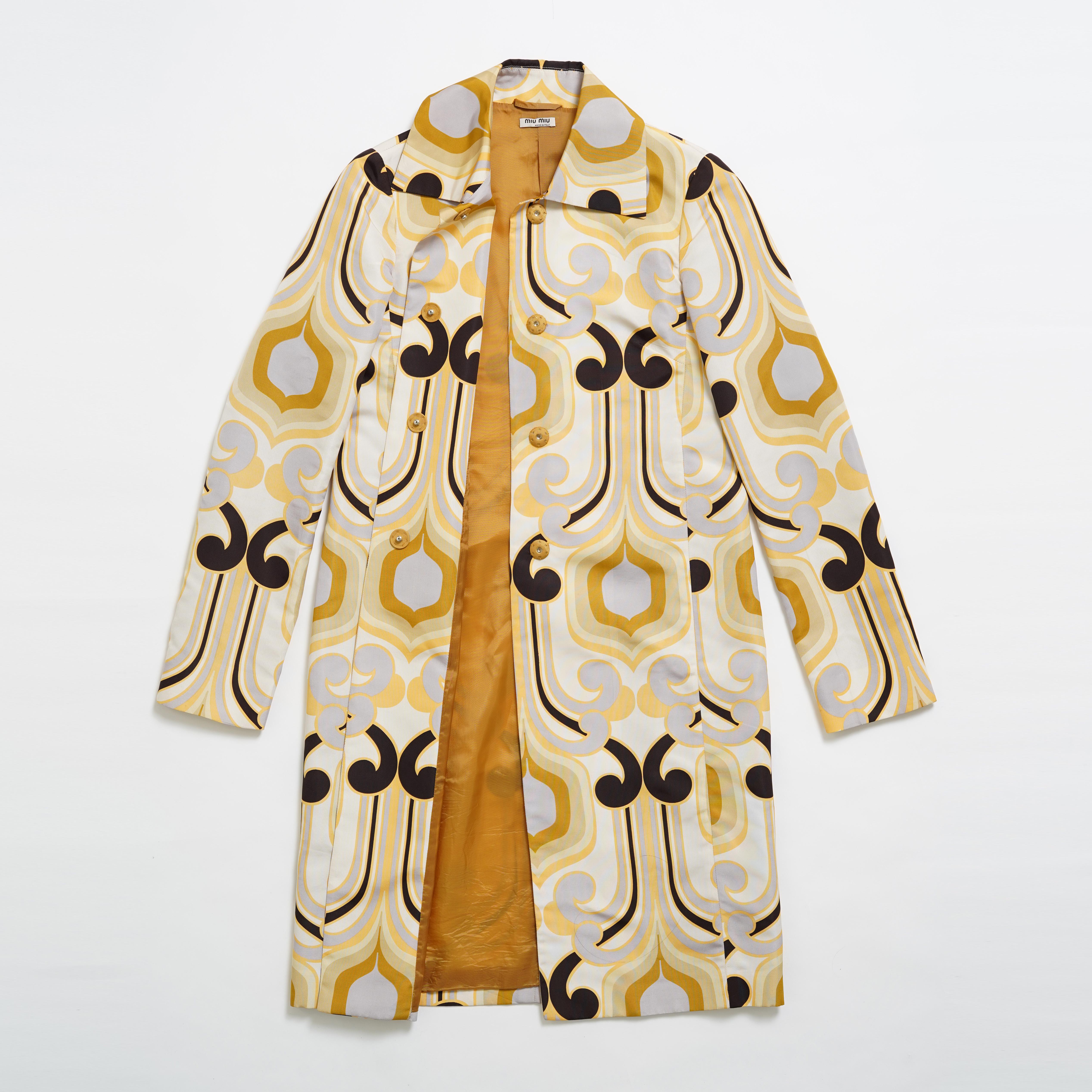 S/S 2005 Miu Miu Runway Geometric Print Silk Coat 7