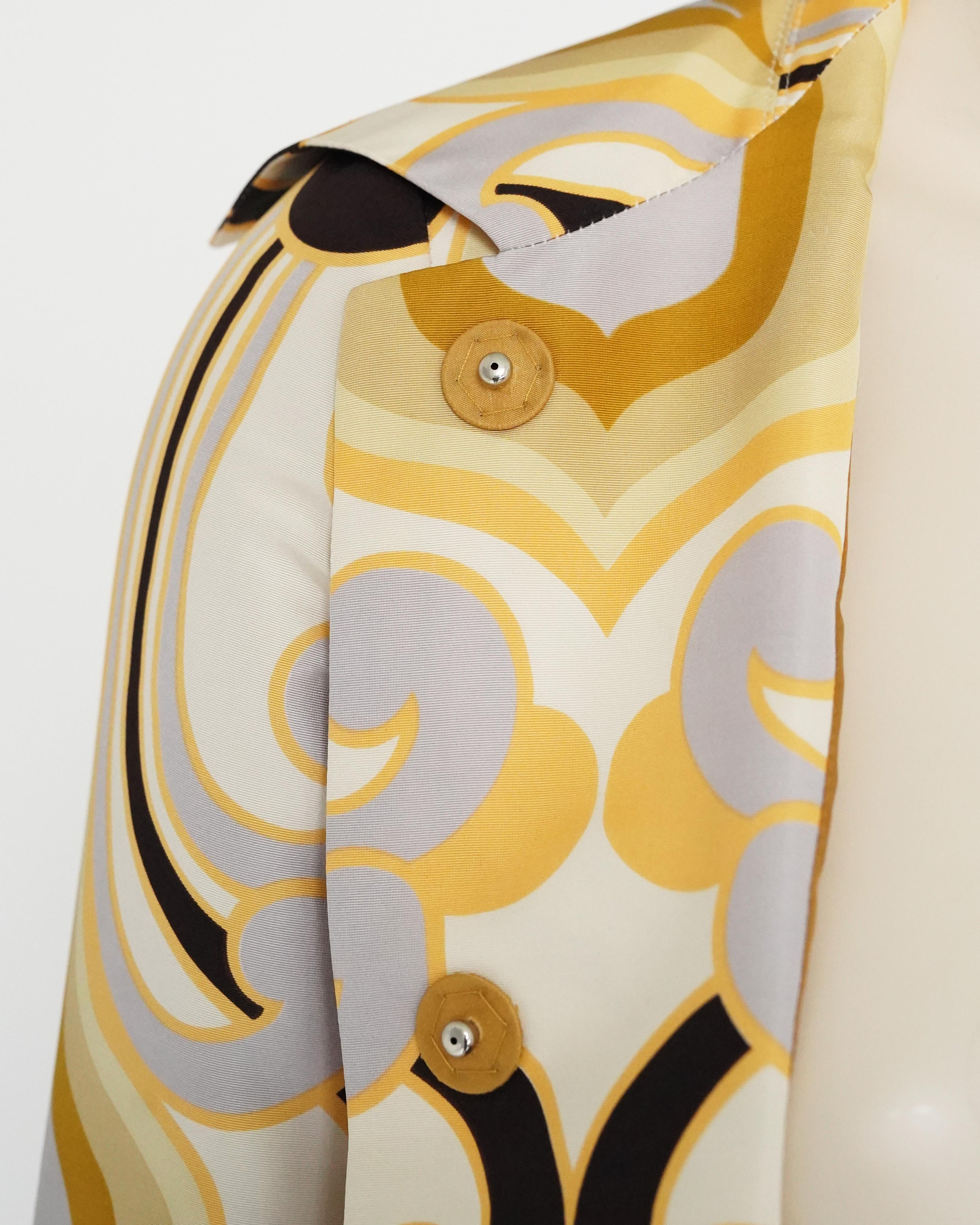 S/S 2005 Miu Miu Runway Geometric Print Silk Coat 1