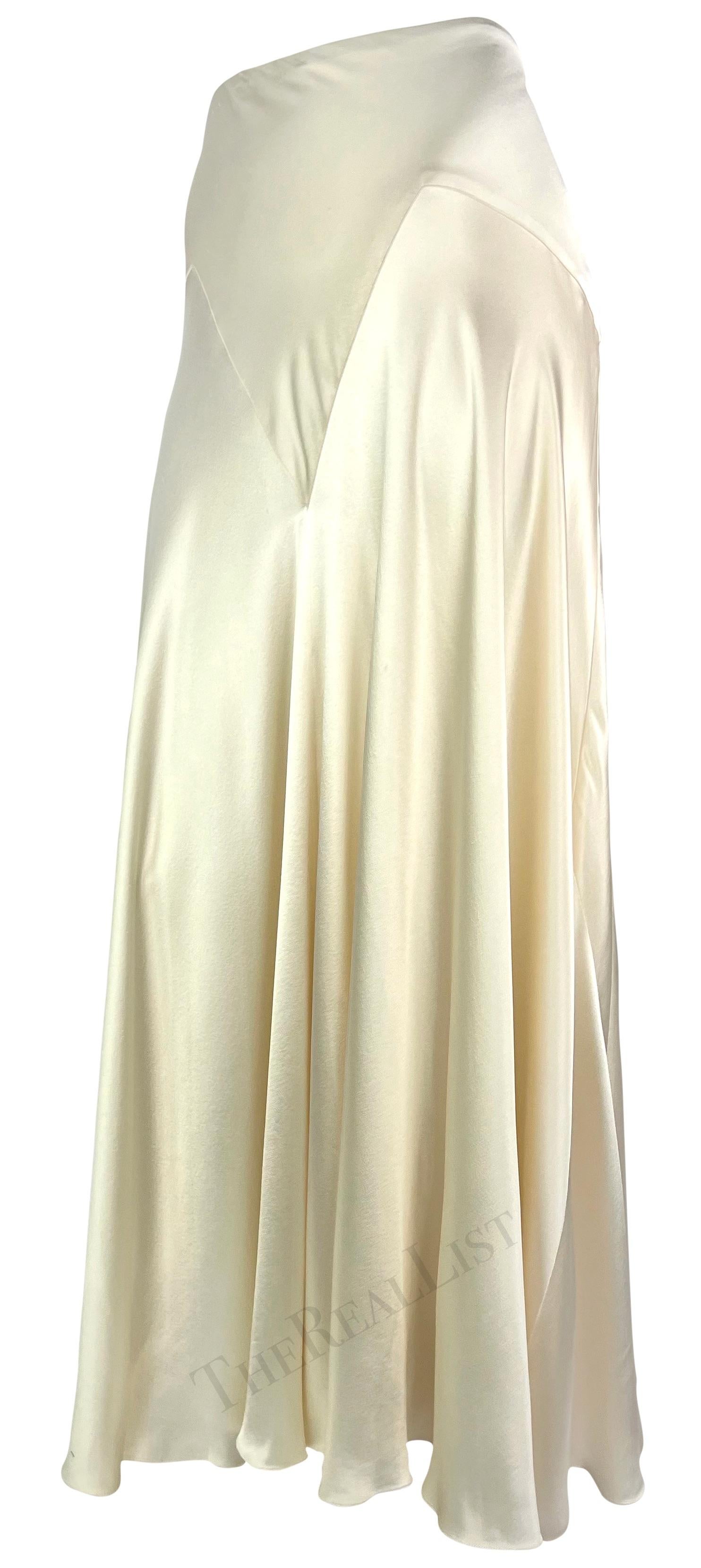 S/S 2005 Ralph Lauren Runway White Satin Voluminous Flare Maxi Skirt In Excellent Condition For Sale In West Hollywood, CA